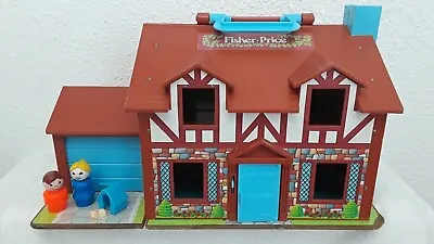 Fisher Price Little People Brown Tudor House Cottage 952 Vtg 1980 2 People+Acces • $19.99