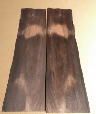 Ebony Veneer 21  X 5 1/4  Each Raw Wood 1/42  2 Pieces Tiny Holes • $10.99