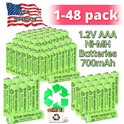 Lot 1-48Pcs Ni-MH AAA Rechargeable Battery 1.2V 700mAh Batteries For Solar Light • $7.68