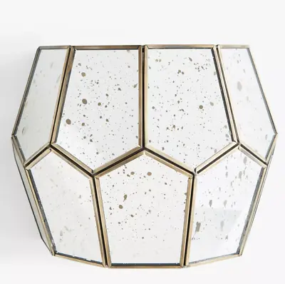 John Lewis Romy Mirrored Glass Pentagon Wall Light Metallic Silver *Small Crack* • £45.99