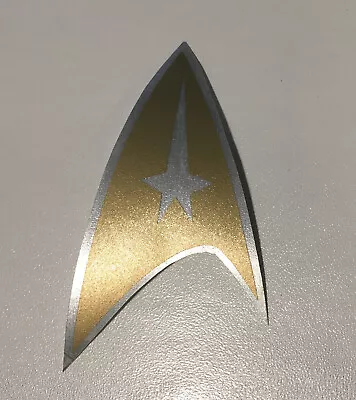 $4.99 • Buy Star Trek Brushed Metal Federation Starfleet Logo Vinyl Decal Sticker 4 1/2 Tall