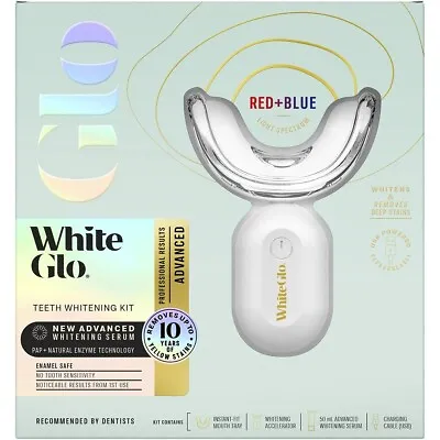 $47.95 • Buy White Glo Advanced Teeth Whitening Kit - Red + Blue Light