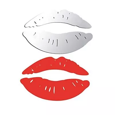2 Sets 3D Large Lips Mirror Wall Stickers Kiss Shape Wall Art Decals Acrylic  • $15.17