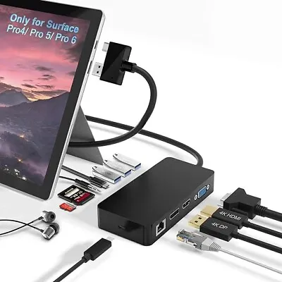 Surface Pro Dock For Surface Pro 4/Pro 5/Pro 6 USB Hub Docking Station With Giga • £38.65