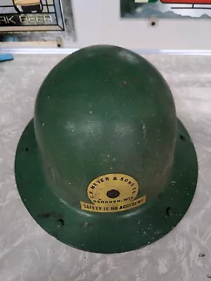 Vintage Full Brim Fiberglass Skullgard Safety Hard Hat Meyer & Sons Oshkosh • $55