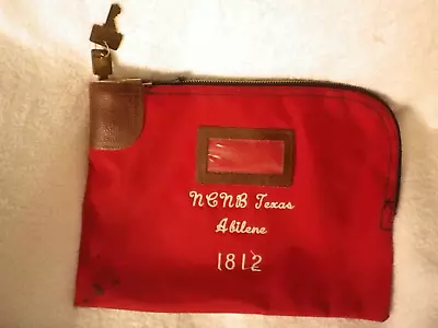 Vintage NCNB Texas Abilene 1812  7 Lock Locking Bank Bag W/ Key 11.75  X 8.75  • $72.66