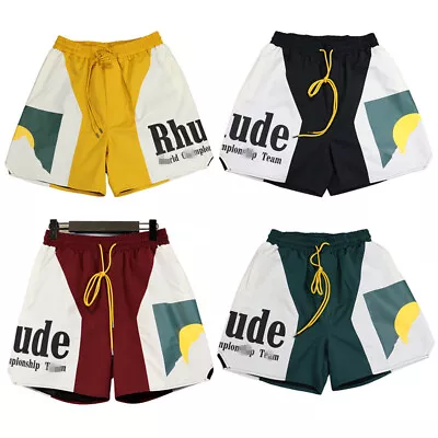 RHUDE Athletic Casual Shorts Drawstring Colorblocking Beach Pants • $43
