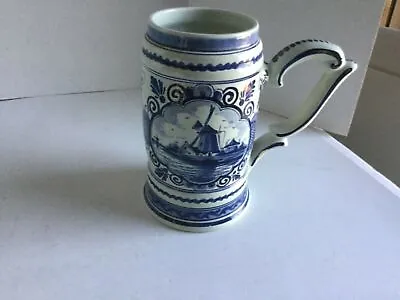 $12.99 • Buy Hand-painted Holland Delft Blauw Blue Windmill Floral Coffee/Tea Mug Cup Stein