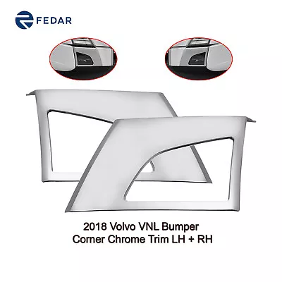 Chrome Corner Bumper Trim W/ Hole Fit 2018 2019 2020 Volvo VNL Pair • $135.33