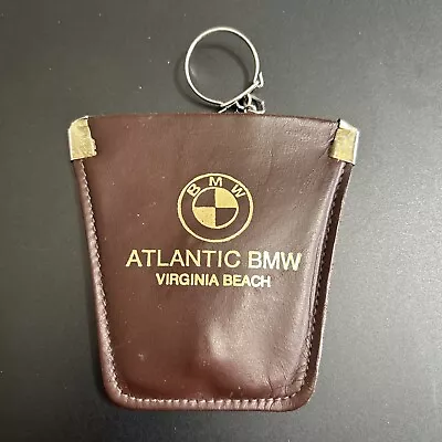 BMW Dealer VINTAGE LEATHER KEY RING POUCH CHAIN 2002tii E30 M3 325i E24 E21 • $79.99