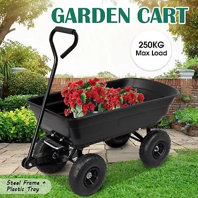Garden Cart 250kg Folding Garden Trolley Wagon Cart Wheelbarrow Lawn Yard Farm • $123.90