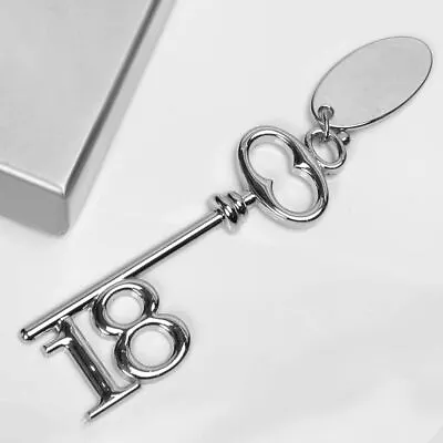 £11.95 • Buy Personalised  Silver Plated 18th Or 21st Birthday Key, Engraved Birthday Gift
