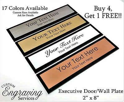 Office Door Wall Name Plate Sign Executive Engraved Acrylic Back 2  X 8  U.s.a. • $8.79