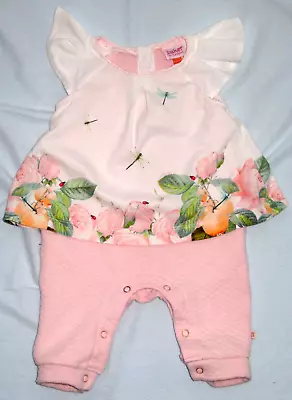 Baby Girl Romper Floral Ted Baker Jump Suit Frilly Ladybird Pink Quilted Newborn • £13.95