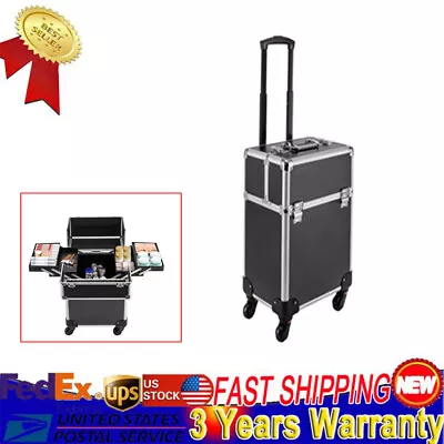 Professional Rolling Makeup Train Case Makeup Storage Organizer Cosmetic Trolley • $59.22