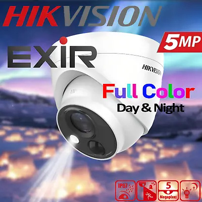 HIKVISION 5MP CCTV CAMERA Outdoor FULL HD 20M IR EXIR NIGHT VISION Color AT 24/7 • £45