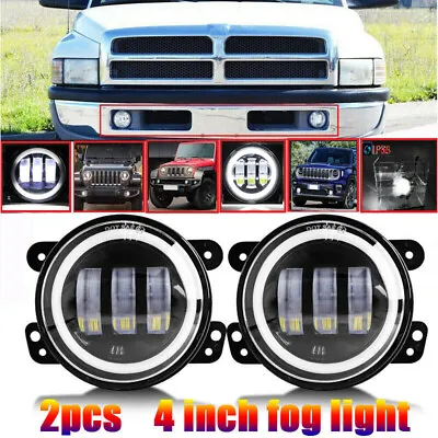 4inch Round 60W LED Fog Lights Front Bumper For 94-01 Dodge RAM 1500 2500 3500 • $43.15