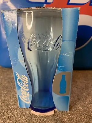 Blue McDonald’s Coca Cola Glass New In Box Collectable Pepsi Dr Pepper • £7.99