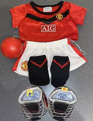 Build A Bear Manchester United FC Football Kit Strip Top Shorts Socks Boots Ball • £25