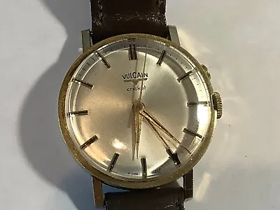 1950’s VULCAIN CRICKET Alarm Mens Wrist Watch S2314A Working Known By Presidents • $850