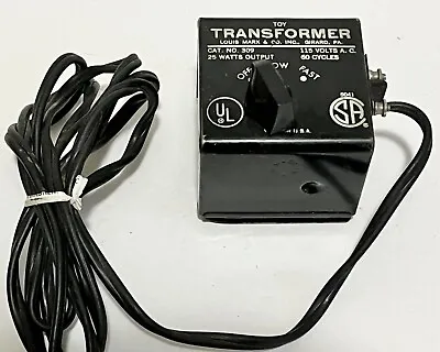 Vintage LOUIS MARX & CO. TOY TRANSFORMER - No. 309 - 25 Watts WORKS GREAT • $18