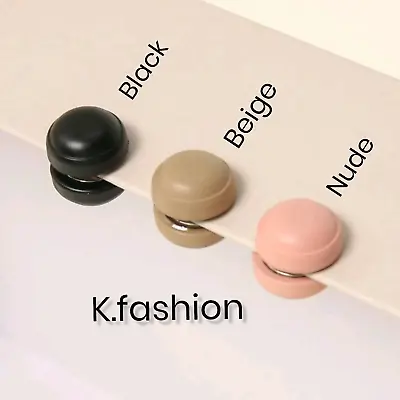 New Magnetic Pin Brooch For Hijab Scarf Headscarf Shawl Round Black White Nude • $3.72