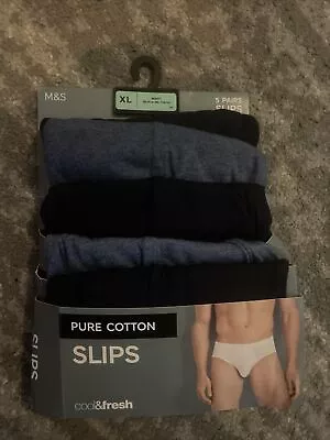 BNWT Men’s XL 5 Pairs Pure Cotton Slips/underwear Marks And Spencer  • £1.14