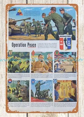 Bedroom Bar Club Shop 1950 US Army Air Force Operation Peace Metal Tin Sign • $18.82