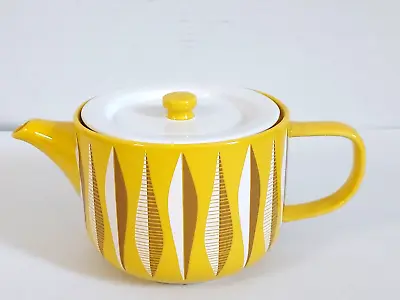 $50 • Buy Mid Century Modern Ceramic Tea Pot Kettle Yellow Gold MAGPIE FORM