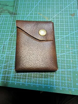 Leather Wallet Card Case Bills Pouch Coins EDC Snap Button Hand Made • $13.99