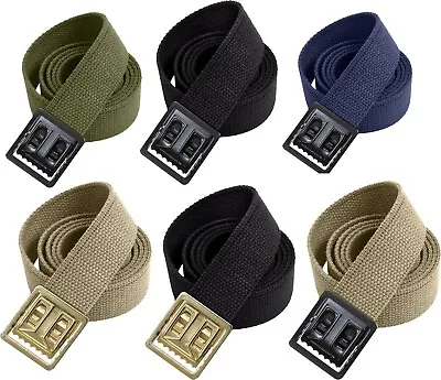 100% Cotton Web Belt With Open Face Buckle Military Heavy Duty Thick Webbed Belt • $9.99