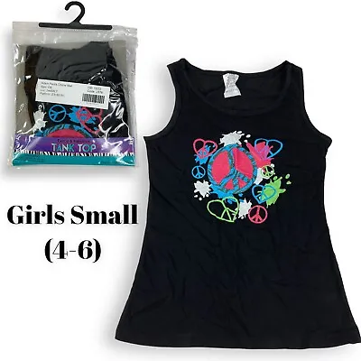 80's 90's Retro Peace Sign Tank Top Costume Accessory GIRLS SMALL (size 4-6) NOB • $5.09