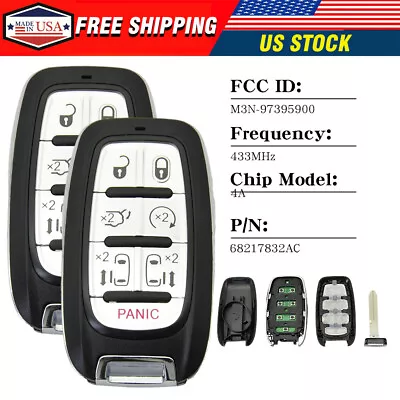M3N-97395900 For Chrysler Pacifica 17-23 Voyager 2020-2022 Remote Key Fob 433Mhz • $30.85