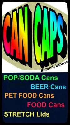 $5.75 • Buy Soda CAN LIDS, Beer Can CAPS, Soda Savers, Food Can Lids, Stretch FOOD COVERS