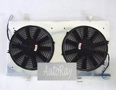 Aluminum Radiator Shroud + Fans 2* 12V 80W For Nissan Silvia S13 SR20DET 89-94 • $96.54