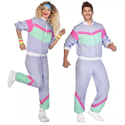 Adults Jogging Shell Suit Fancy Dress Runner Costume 80s Mens Ladies Tracksuit • £25.99