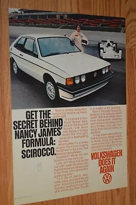 ★1979 Vw Scirocco Nancy James Racing Original Vintage Advertisement Ad 79 • $9.99