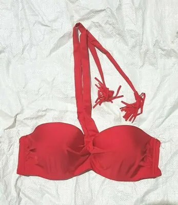 Ladies Red Bikini Top Womens Bikini Bra Multi Way Strap Sun Top Swim Top 34a New • £7.49