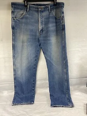Vintage Rustler Jeans Mens 38x30 Blue Pants Stains  Denim Western Work Jeans • $11.75