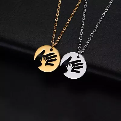 Baby Hand Necklace Mother Child Chain Mom Woman Stainless Steel Pendant Jewelry • $18.66