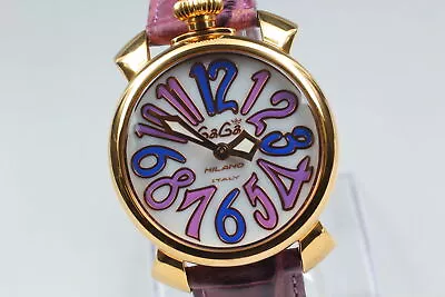 [Exc+5] GaGa MILANO Manuale White Dial Purple Ladies Quartz Watch 40 From JAPAN • £142.59