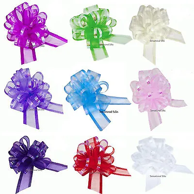 £3.37 • Buy Large 50mm Organza Pull Bow Quality Gift Wrap Ribbon Wedding Car Birthday Party
