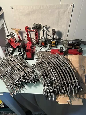 Vintage Marx Train Track Lot Track Switches Uncouplers Crane Signals Lights • $100