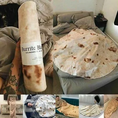 £17 • Buy Mexican Burrito Funny Blanket Corn Tortilla Flannel Warm Prank Bedding Blanket./