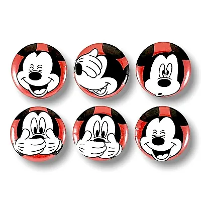 Set Of 6 Red Mickey Mouse 1 Inch Magnets For Fridge Whiteboard Kitchen Locker • $8.95