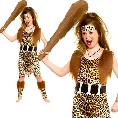 £11.49 • Buy Girls Tarzan Fancy Dress Costume Cave Girl Stone Age Kids Jungle Age 5-13