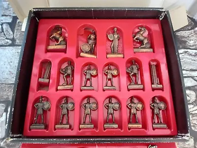 Ajedrez Helenico Roman Metal Chess Pieces Complete Set Made In Spain • £34.99