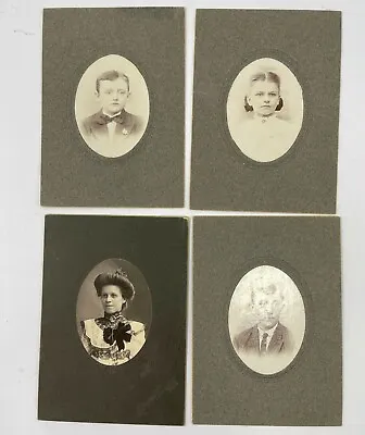 Lot 4 Vintage Antique Cabinet Cards Photographs Photos Man Children Woman • $14.99