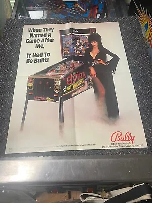 1989 Bally Elvira And The Party Monsters Pinball 4 Page Fold Out Poster 17  X22  • $25