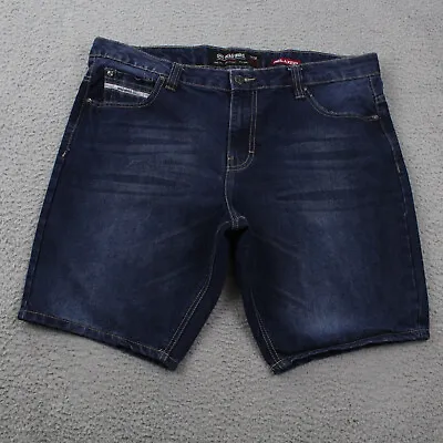 Ecko Jean Shorts Men's Size 38 Blue Denim Relaxed Fit Casual Y2K Dark Wash • $12.49